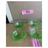 Uranium glass 4 desert bowls