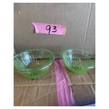 Uranium glass 2 serving bowls