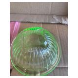 Uranium glass 2 serving bowls