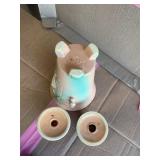 Weller pottery vase, holders