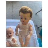 Vintage dolls with tote