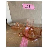 Pink depression glass