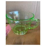 Uranium glass juicers and measure cups