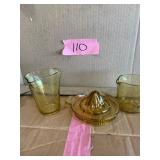Amber depression glass misc