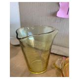 Amber depression glass misc