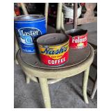 3 old coffee tins