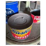 3 old coffee tins