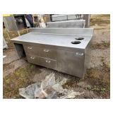 REFRIDRATED PREP TABLE W/ GARBAGE HOLES