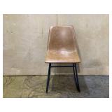 Adan Iron Frame Vintage Cappuccino Brown 17.5 in. Faux Leather Dining Chair Adan Iron Frame Vintage Cappuccino Brown 17.5 in. Faux Leather Dining Chair
