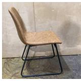 Adan Iron Frame Vintage Cappuccino Brown 17.5 in. Faux Leather Dining Chair Adan Iron Frame Vintage Cappuccino Brown 17.5 in. Faux Leather Dining Chair