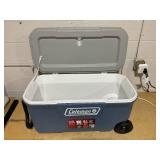 Coleman 316 Series 100QT Ice Chest Rolling Cooler with Wheels, Lakeside Blue Coleman 316 Series 100QT Ice Chest Rolling Cooler with Wheels, Lakeside Blue