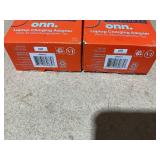 LOT OF 2 Onn 65W Laptop Charger with 10 Interchangeable Tips, 10ft Power Cord, for HP, Dell, Lenovo, Grey LOT OF 2 Onn 65W Laptop Charger with 10 Interchangeable Tips, 10ft Power Cord, for HP, Dell, Lenovo, Grey
