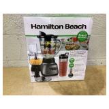 Hamilton Beach 3-in-1 Electronic Kitchen System, Smoothie Blender with 48 oz. Glass Jar, Food Processor Attachment and 20 oz. Travel Jar Hamilton Beach 3-in-1 Electronic Kitchen System, Smoothie Blender with 48 oz. Glass Jar, Food Processor Attachment and 20 oz. Travel Jar