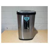Nine Stars Motion Sensor Automatic Kitchen Trash Can, 13 Gallon Stainless Steel, Motion Sensor Hands-free Soft-Close Lid Garbage Bin, Silver Nine Stars Motion Sensor Automatic Kitchen Trash Can, 13 Gallon Stainless Steel, Motion Sensor Hands-free Soft-Close Lid Garbage Bin, Silver