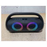 onn Portable FM Boombox with LED Lighting onn Portable FM Boombox with LED Lighting