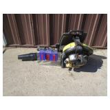 McCullough 32cc back pack blower. Starts & runs on ether. Not tested further. As shown.