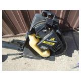 McCullough 32cc back pack blower. Starts & runs on ether. Not tested further. As shown.