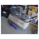 Devillbis 5 hp 20 gal air compressor. Used condition. Tested & works. Needs muffler. As shown.