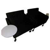 2 Tablet Guest Chairs on Wheels 2 Tablet Guest Chairs on Wheels