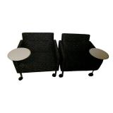 2 Tablet Guest Chairs on Wheels 2 Tablet Guest Chairs on Wheels