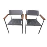 2 New Metal & Wood Chairs 2 New Metal & Wood Chairs