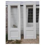 2-32"×94" white doors with glass cutouts