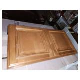 Red brown wall cabinets and doors