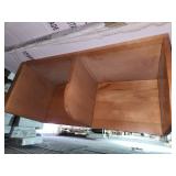 Red brown wall cabinets and doors