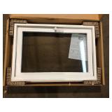 TAFCO WINDOWS 32.25 in. x 22.25 in. White Double-Pane Insulated Glass Hinged Vinyl Hopper Inswing Basement Window with Screen   Customer Returns See Pictures