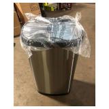 NINESTARS 13.2 Gal. Hands-Free Infrared Motion Sensor Trash Can/Stainless Steel Trash Cab   Customer Returns See Pictures