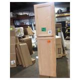 Hampton Bay Hampton 18 in. W x 24 in. D x 90 in. H Assembled Pantry Kitchen Cabinet Unfinished Damaged on the Back    Customer Returns See Pictures