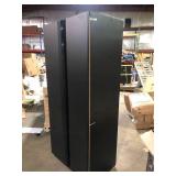 Husky  Pro Duty Welded 20-Gauge Steel Freestanding Garage Cabinet in Black Line-X (36 in. W x 81 in. H x 24 in. D) Customer Returns See Pictures