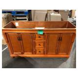 Home Decorators Collection Naples 60 in. W x 21.63 in. D x 34 in. H Bath Vanity Cabinet without Top in Warm Cinnamon  Customer Returns See Pictures