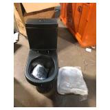 Hanikes 1-Piece 1.1/1.6 GPF Dual Flush Compact Round Toilet in Black Soft Close Seat Included Customer Returns See Pictures