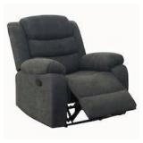 Uixe Modern Dark Gray Polyester Upholstered Recliner Chair with Adjustable Backrest and Footrests Customer Returns See Pictures