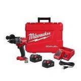 Milwaukee M18 FUEL 18V Lithium-Ion Brushless Cordless 1/2 in. Hammer Drill Driver Kit with Two 5.0 Ah Batteries and Hard Case   Customer Returns See Pictures