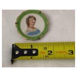 Antique Limoges Miniature Porcelain Plate Brooch
