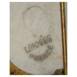 Antique Limoges Miniature Porcelain Plate Brooch