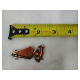 Retro Copper Owl Brooch Signed Kim