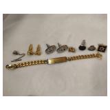 Assortment of Tie Tacks, ID Bracelet, Cufflinks & More