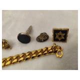 Assortment of Tie Tacks, ID Bracelet, Cufflinks & More
