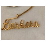 1/20 12K "Barbara" Necklace, "B" Pendants & More