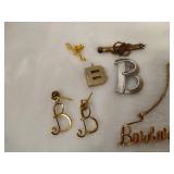 1/20 12K "Barbara" Necklace, "B" Pendants & More