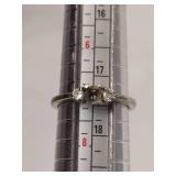 14K White Gold Diamond Ring *Missing Center Stone*