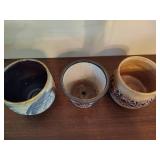 Three Indoor Pottery Pots