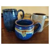 Assorted Pottery Coffee Mugs