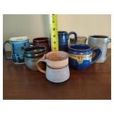 Assorted Pottery Coffee Mugs