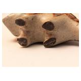 Carved Stone Racoon w/ Glass Tile Inlay - Signed
