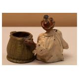 Sitting Native Metal Match Holder