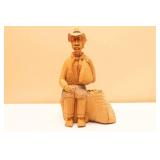 Vintage Hand Carved Wooden Peasant